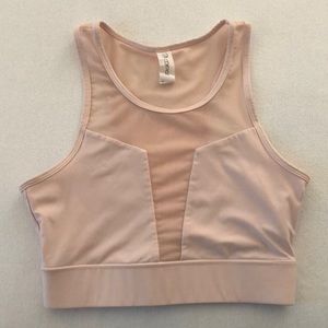 Pink mesh sports bra